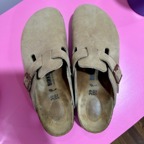 Boston Clog taupe ish shade tobacco color Regular Footbed Narrow Width Size 39 - Picture 6 of 9